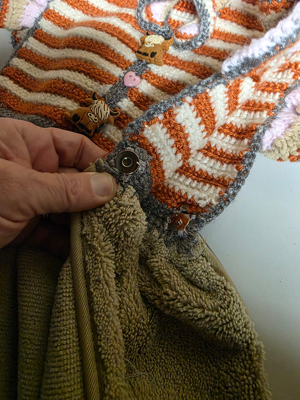 hand crocheted kitchen hand towels