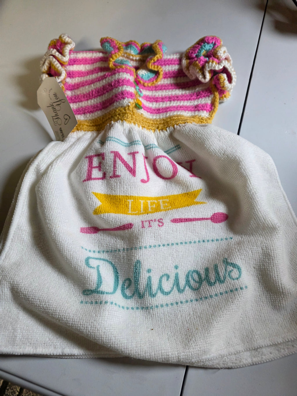 hand crocheted hand towels