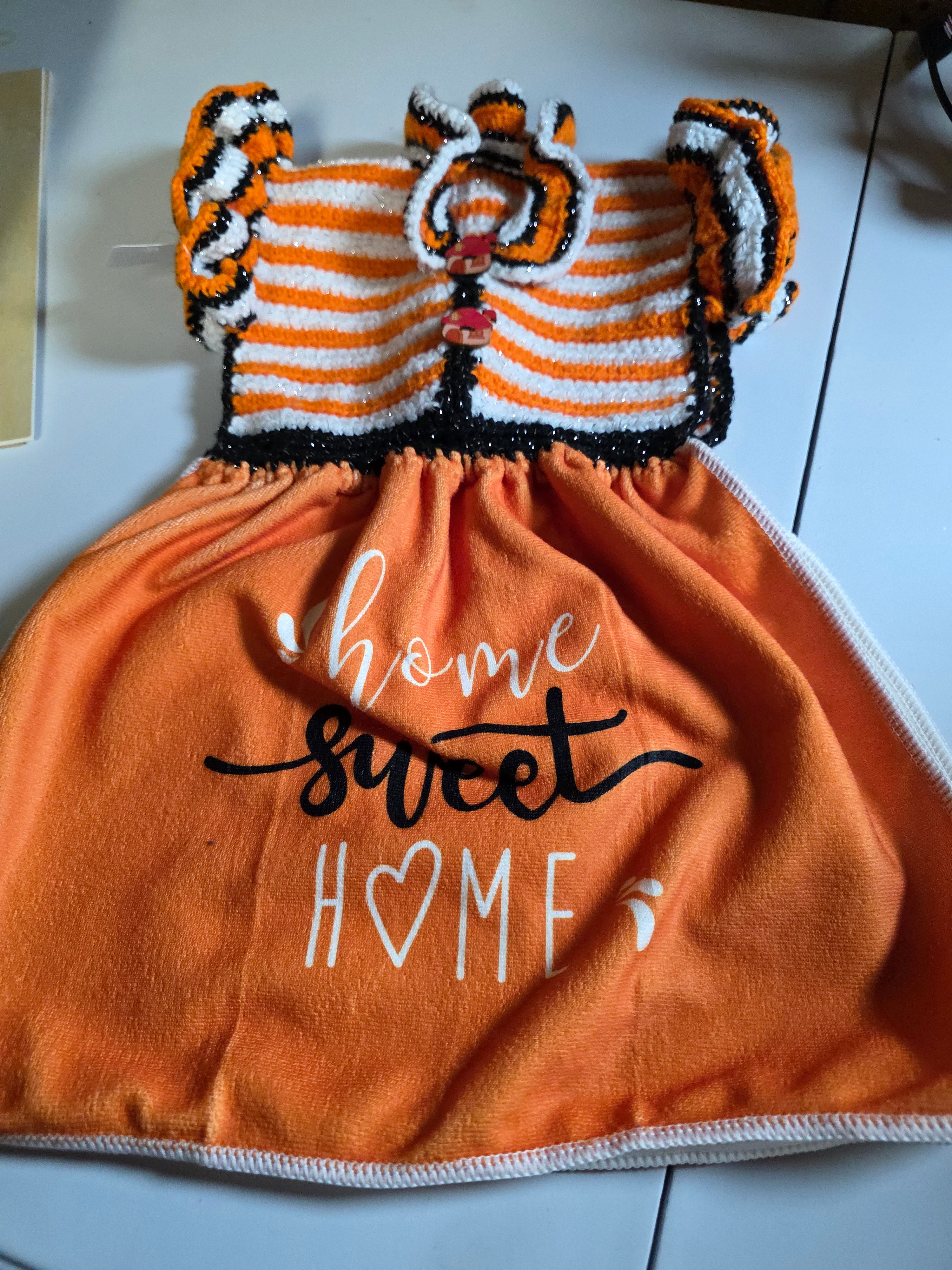hand crocheted hand towels