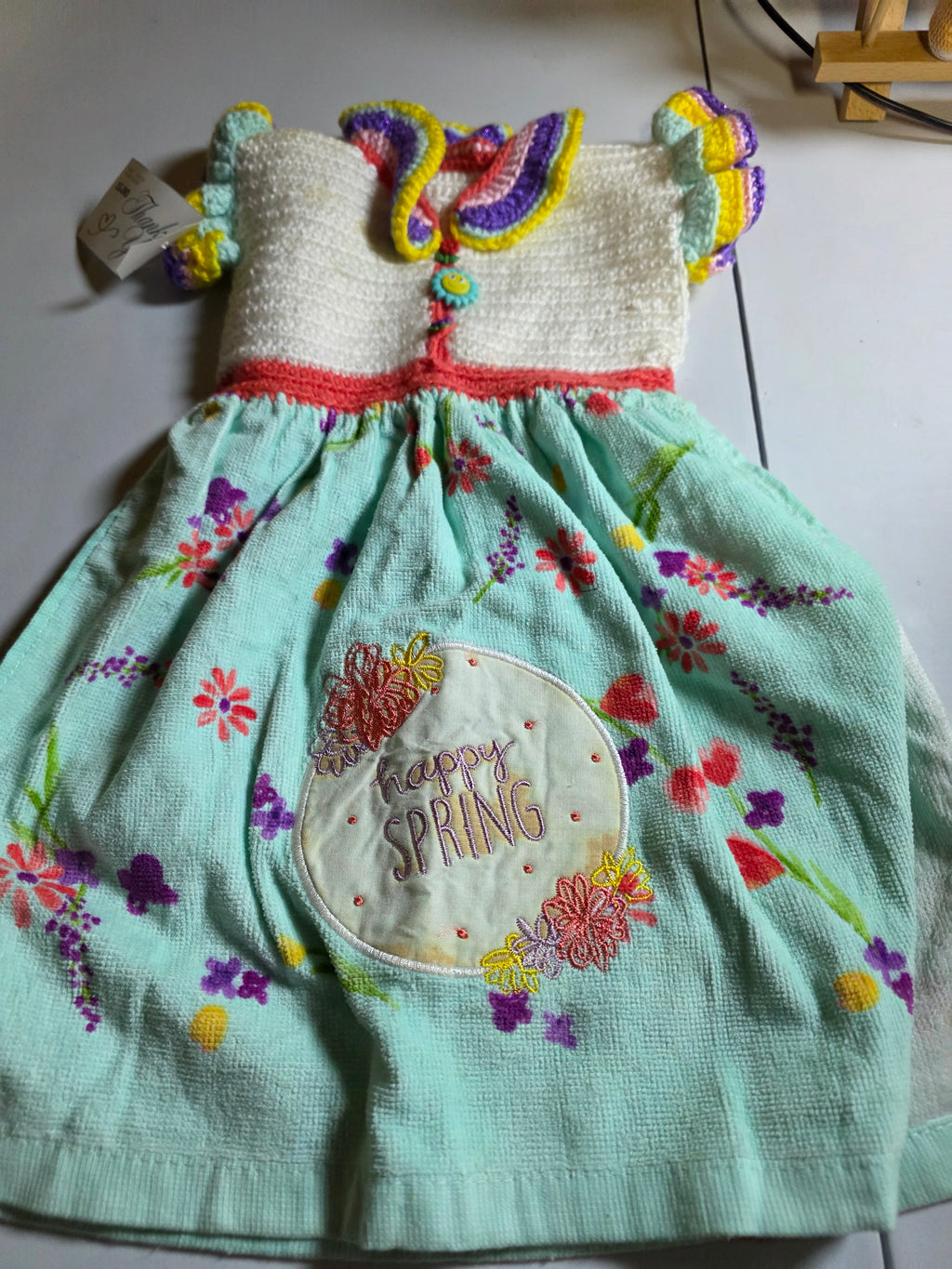 hand crocheted hand towels