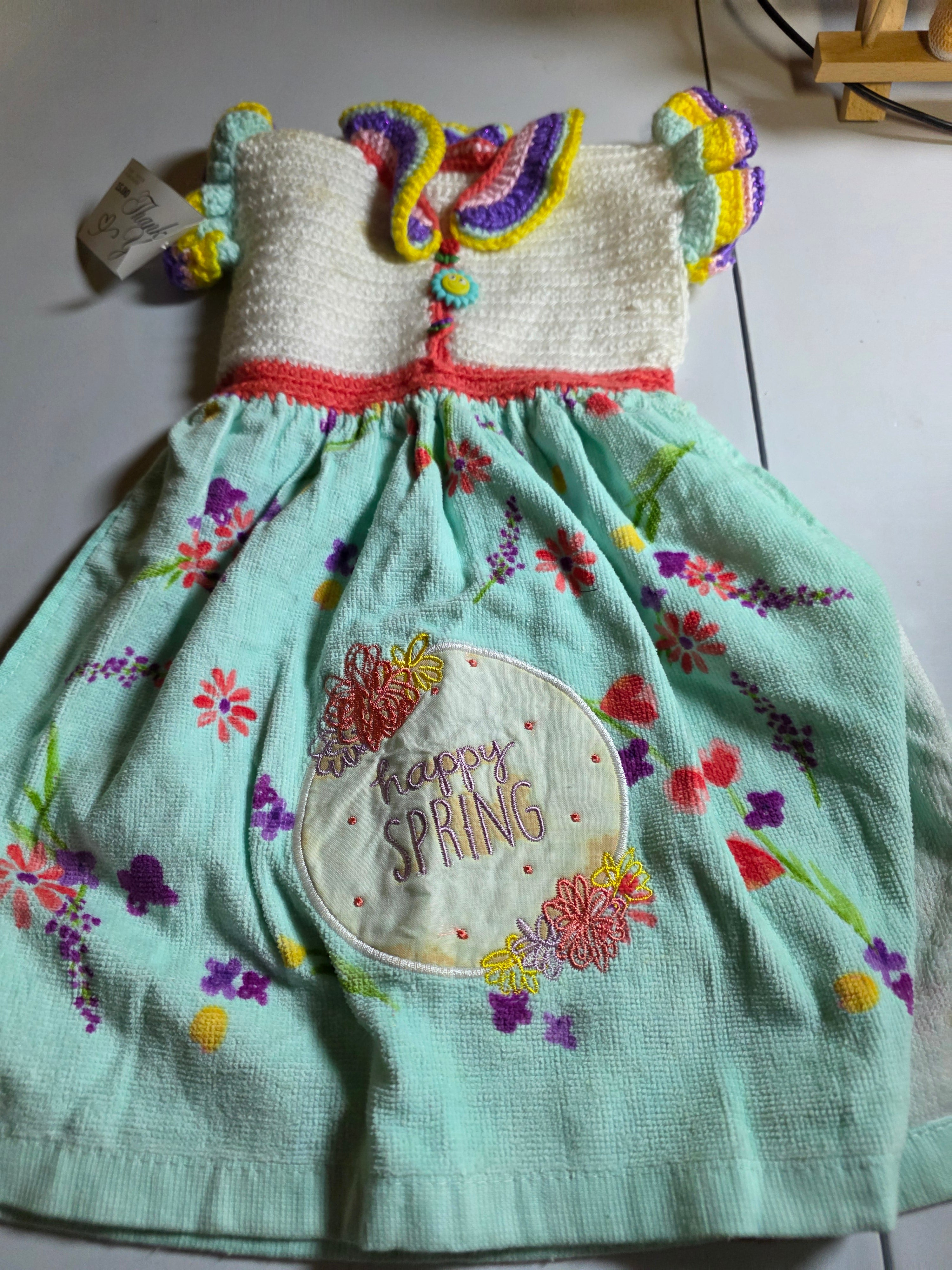 hand crocheted hand towels