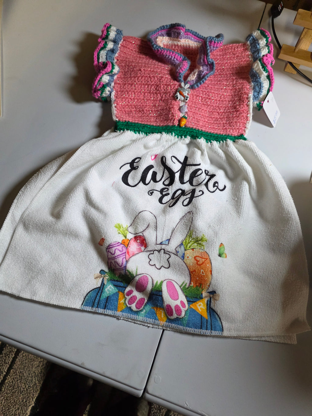 hand crocheted hand towels