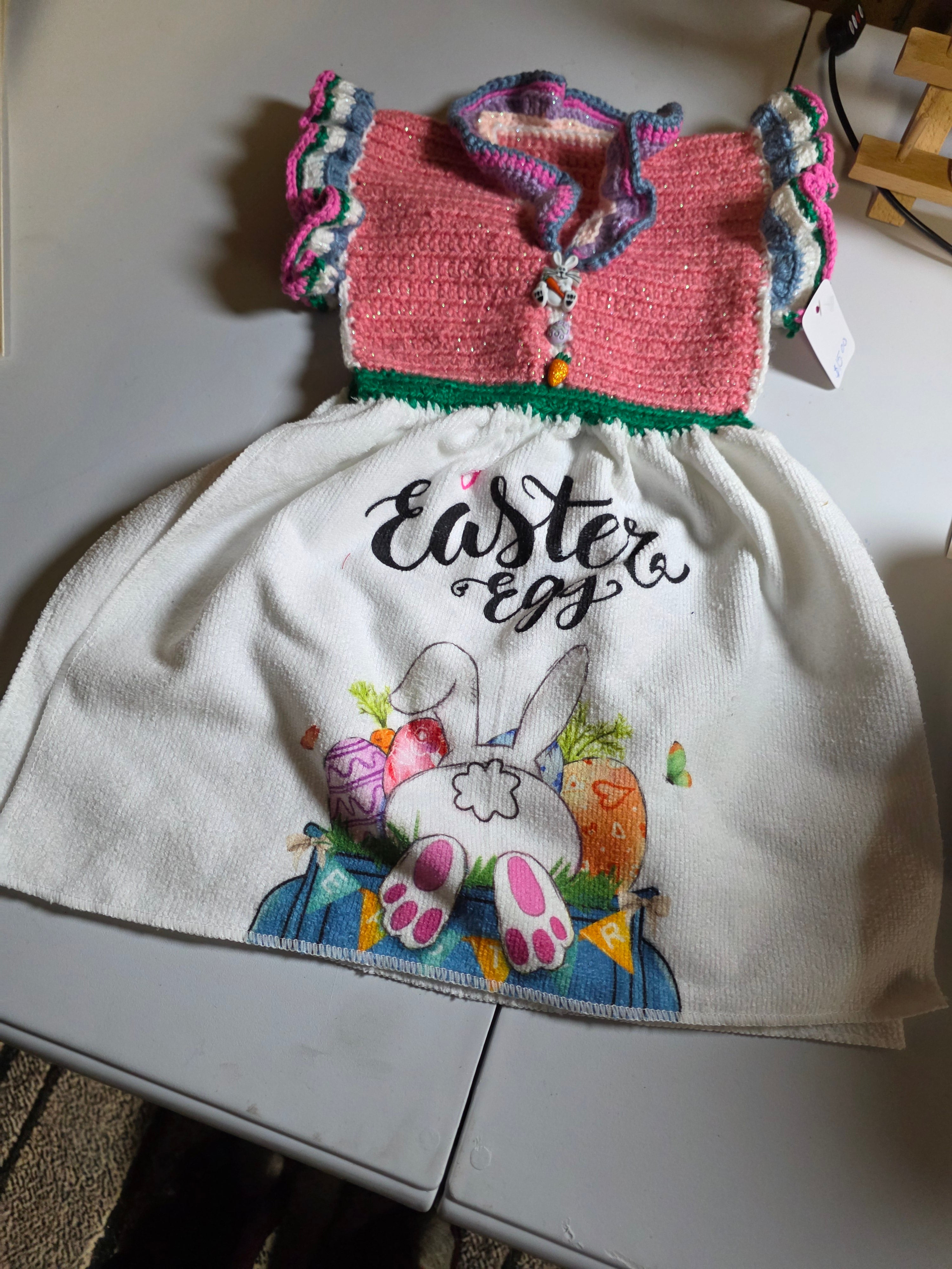 hand crocheted hand towels