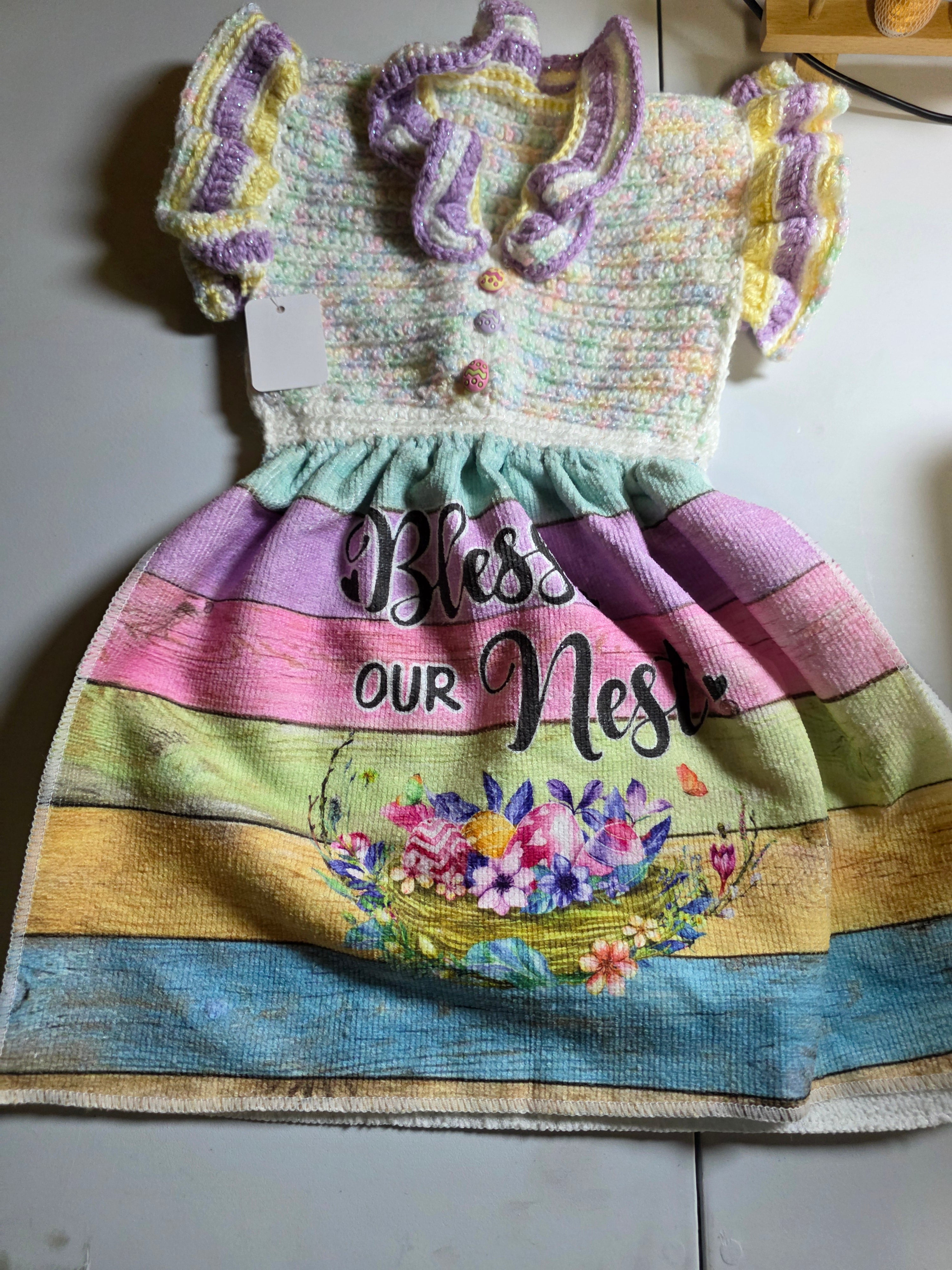 hand crocheted hand towels