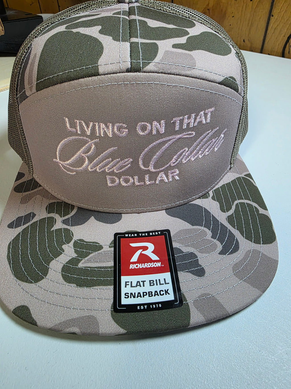 Living on the Blue collar dollar hat